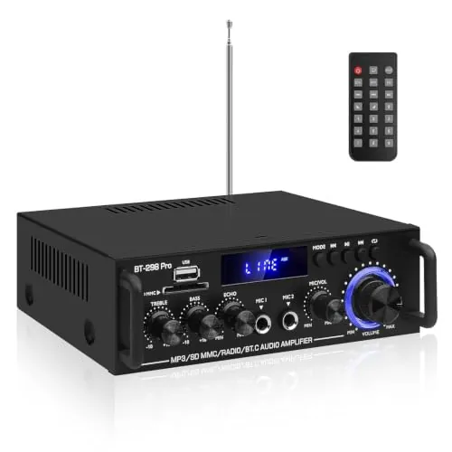 BT-298Pro Amplificador Estereofónico de Alta Fidelidad 50W+50W Máximo 600W Potencia de Salida 2.0 Canal Bluetooth 5.0 Mini Receptor de Amplificador de Potencia de Audio