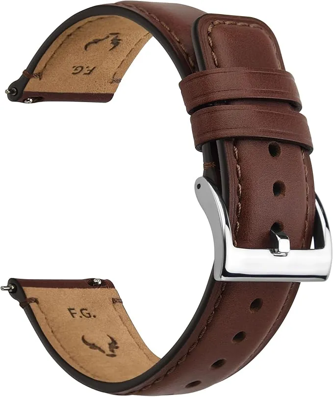 Fullmosa Correa de Reloj 22mm 20mm 18mm, Correa de Cuero de Liberación Rápida, Correa de Repuesto para Hombres/Mujeres, Correa de Reloj para Samsung Galaxy Watch/Huawei Smart Watch/Fossil Watch
