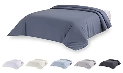Todocama – Funda nórdica de Microfibra para edredón de Tacto Extra Suave. (Azul grisáceo - Cama 135/140/150-220x220cm).