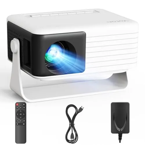 Yoton Mini Proyector Portátil [Rotación 180°& Auto Keystone] Y3 Proyector Portátil Soporte 1080P, 15000L Videoproyector con 50% Zoom, Projector Portable Compatible con Teléfonos/PC/USB/HDMI-Negro