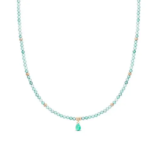 LUXENTER Collar con Amazonita acabado en Oro 18K. Color Verde. Joyas para Mujer - Modelo Athat
