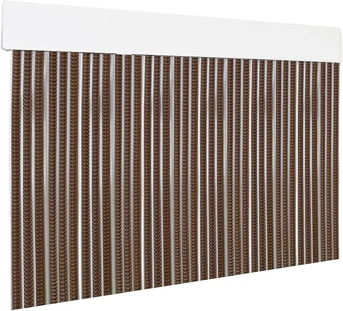 HOME MERCURY – Cortina Plana para Puerta Exterior o Interior, Material PVC – Libre de Insectos (210x90CM, Marron+Filo Transparente P13)