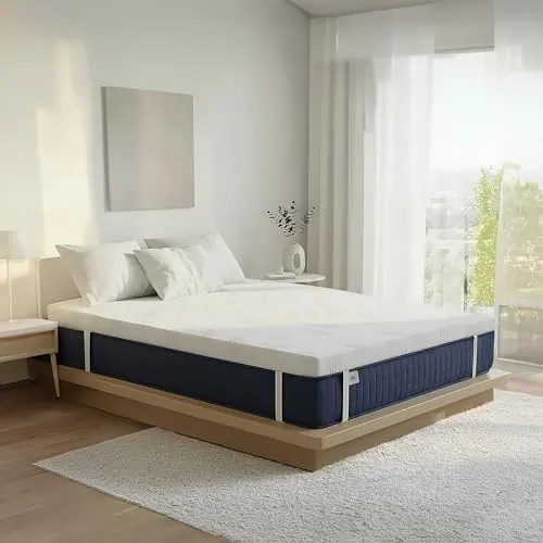 FUSIONHOME Topper Viscoelástico 120x190 Aloe Vera - Grosor 5 cm - Viscoelástica de Viscogel Alta Densidad Memory Foam - Funda con Cremallera Extraíble y Lavable - sobre Colchon Sujeción Total