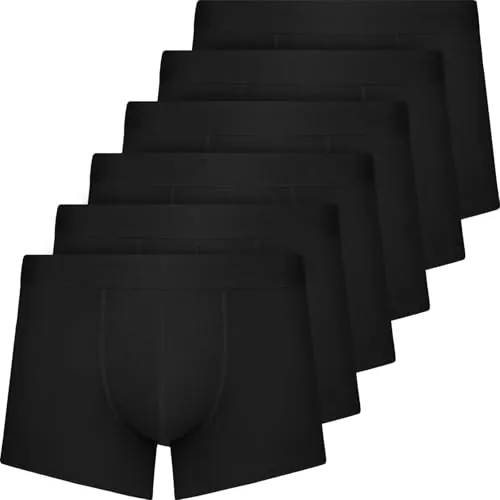 QINCAO Calzoncillos Hombre Boxer, Pack de 6 Unidades, Algodón Cómodo, Buen Ajuste y Diseño Sencillo sin Logo