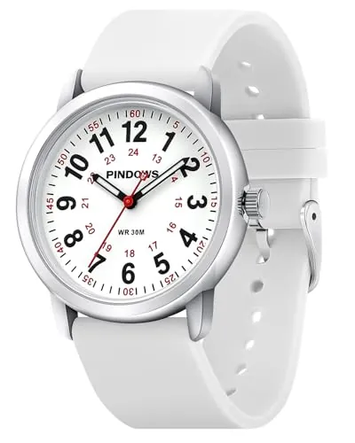 PINIDOUS Relojes Mujer RelojesHombres Analógicos para Enfermeras Profesionales,Unisexo para Mujers Adolescentes,Reloj Esfera Luminosa Impermeable