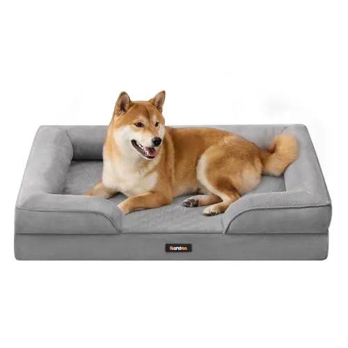 Feandrea Cama para Perro Grande Ortopédica Lavable, 89 x 63 x 16 cm