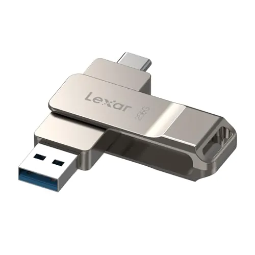 Lexar D40E Unidad Flash Dual USB Tipo-C, USB-A/C, 256GB, Champán Plateado