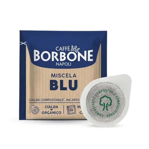 Caffè Borbone Cápsulas Compostables, Mezcla de Café Azul - 150 Cápsulas - Compatibles con el Sistema E.S.E Cápsulas de Papel de 44 mm