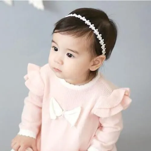 XYTAHDM Cinta elástica para bebé y niña, color blanco, doble punta, cinta de pelo suave de nailon, para recién nacidos, regalos