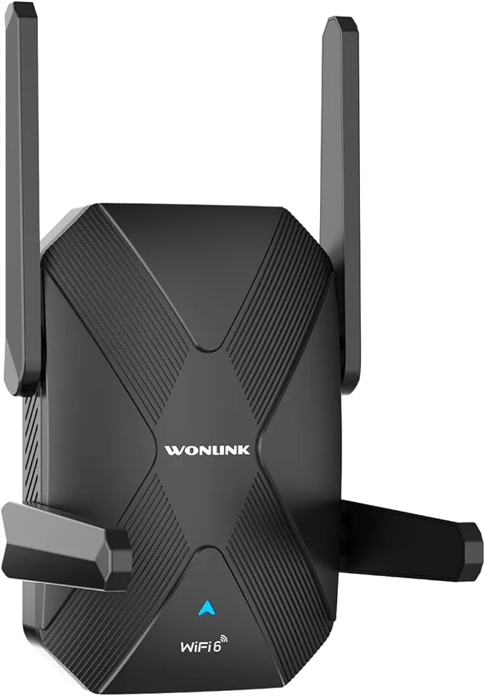 Repetidor WiFi 6 Amplificador Señal WiFi, AX1500 Dual Banda 5/2.4Ghz con 4 Antenas, Puerto de Ethernet, WPS, Luz Indicadora de Señal, Extensor WiFi Soporte Modo Repetidor/Router/Ap,Enchufe EU