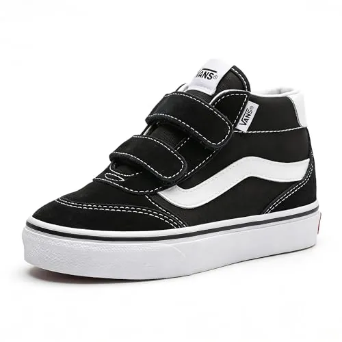 Vans Brooklyn Mid V - Tenis Unisex para niños, Negro/Blanco, Talla 6.5, Negro y Blanco, 23.5 EU