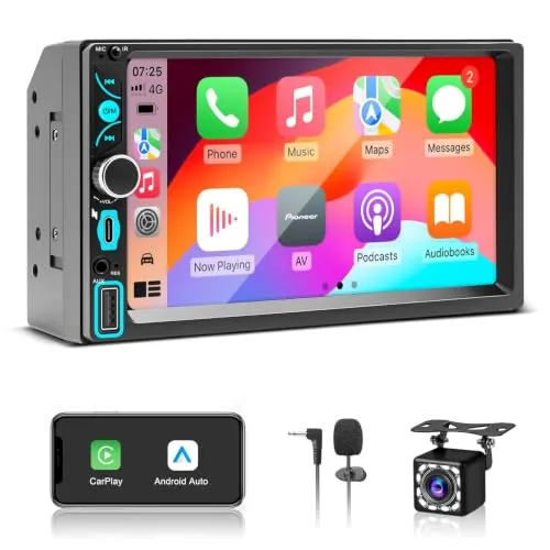 WERESOUND Radio Coche 2 DIN Apple CarPlay y Android Auto inalámbrico