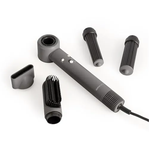 CREATE/ION STYLER PRO/Cepillo de aire secador y moldeador iónico 5 en 1 grafito/Motor DC Brushless, 3 velocidades, función de aire frío, 3 niveles de temperatura, estuche de almacenaje, 1300W