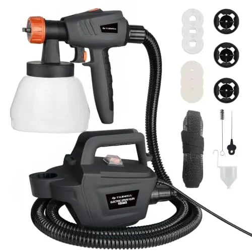 Tilswall Pistola de Pintura 800W 1200ML/Min Pistola Pintura Electrica, Gris