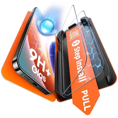TAURI Protector Pantalla para iPhone 15 [Instalación en 1 Paso]