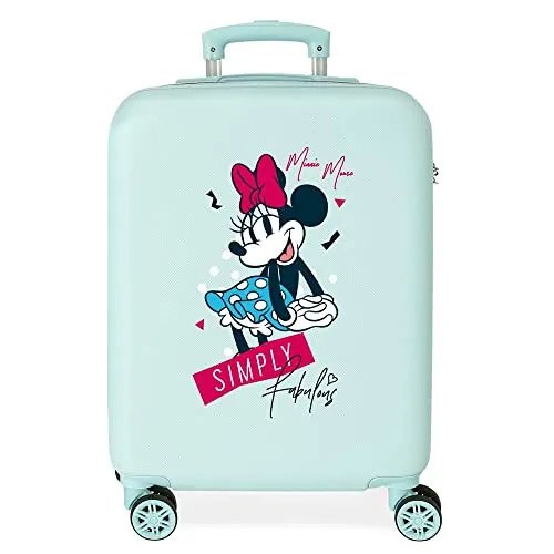 Disney Minnie Teen Maleta de Cabina Azul 38x55x20 cms Rígida ABS Cierre de combinación Lateral 35L 2,5 kgs 4 Ruedas Dobles