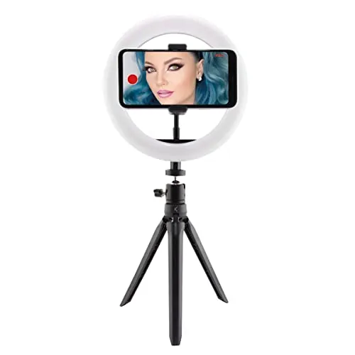 KSIX Aro de Luz Trípode sobremesa regulable.15 colores y efectos. Anillo de Luz Led para Móvil, 3 Temperaturas de Luz y 10 Intensidades de Brillo. Ring Light para Tik Tok, Fotografía, Selfie