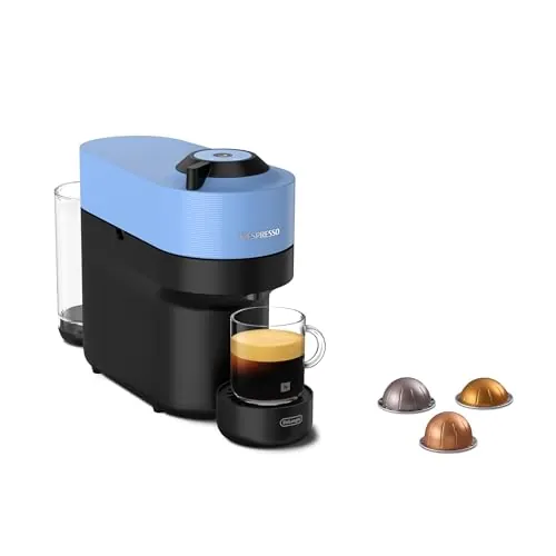 Nespresso De'Longhi Vertuo Pop ENV90.Y, Cafetera Automática, Máquina de Café de Cápsulas, 4 Tamaños de Taza, Tecnología de Centrifugado, Set de Bienvenida Incluido, Amarillo Mango