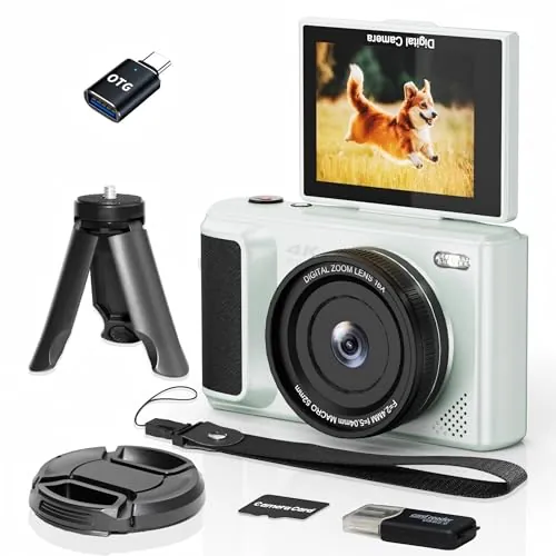 ARNSSIEN Camara Digital 4K Cámara Compacta Digital 2,8" Pantalla 180°Selfie