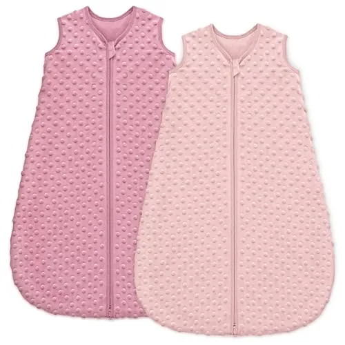 Unnivoll Saco de Dormir Bébé 12-18 Meses, Saco Dormir Bebe Invierno TOG 1.5, Súper Cálido para Unisex Niñas Niños 84 cm Rosa