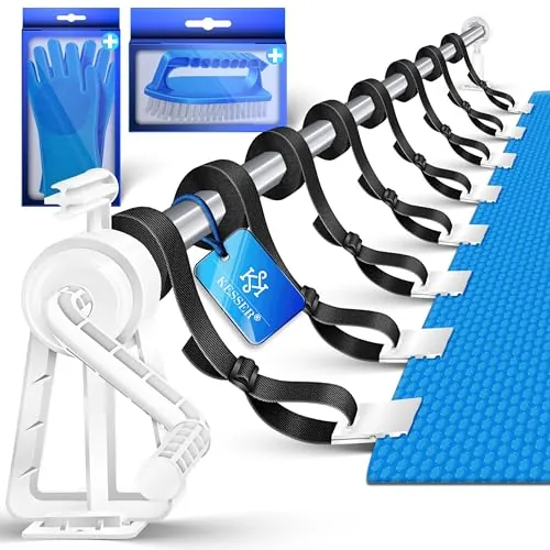 KESSER® Enrollador de Piscina Premium Sistema Enrollable 1,05 m - 6,15 m | para la Lona Solar | Dispositivo móvil de Enrollado de la Cubierta de la Piscina y la Cubierta | Incl. Cintas