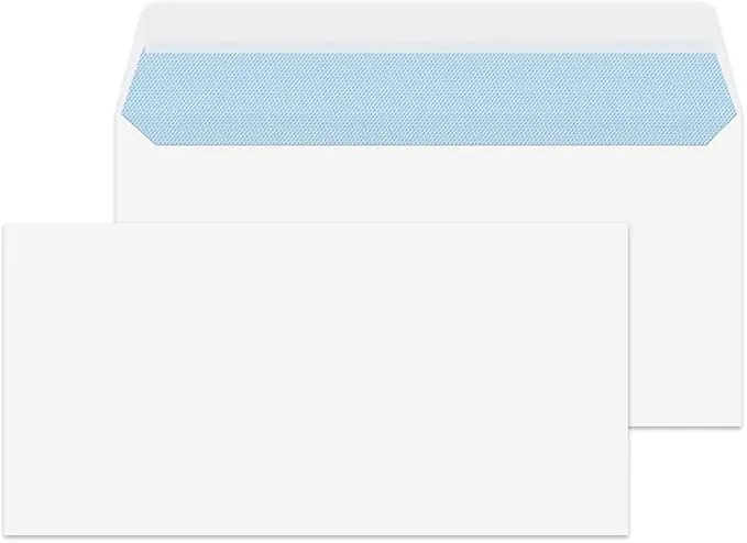 Purely Everyday - Sobre DL (500 unidades, 110 x 220 mm, 100 g/m², cierre autoadhesivo), color blanco