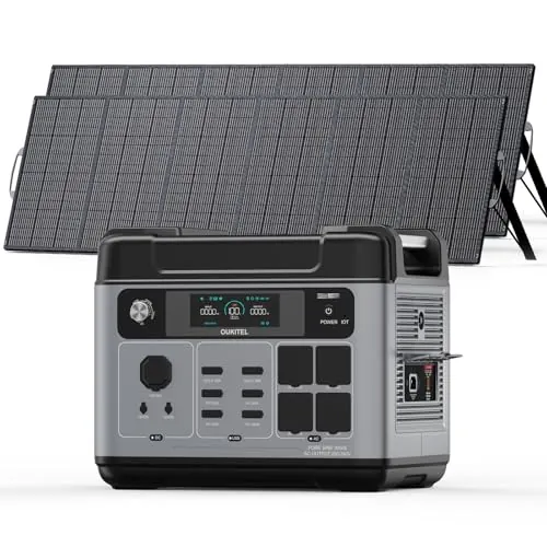 OUKITEL 3200W 2048Wh Generador Solar con Panel 2x500W, P2001E Pro