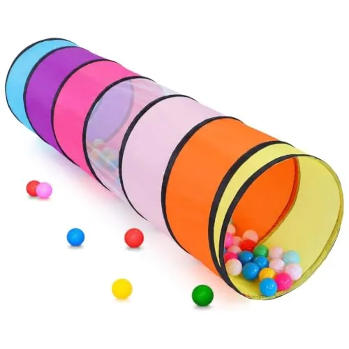 Túnel de Juego Infantil Plegable de Interior, Colores del arcoíris