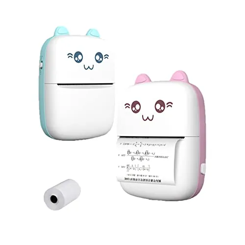 Sdkmah9 Pink - Mini impresora térmica, etiquetadora, inalámbrica, Bluetooth, móvil, 200 dpi, mini impresora térmica portátil de aprendizaje fotográfico para estudiantes, mujeres y hombres, regalo