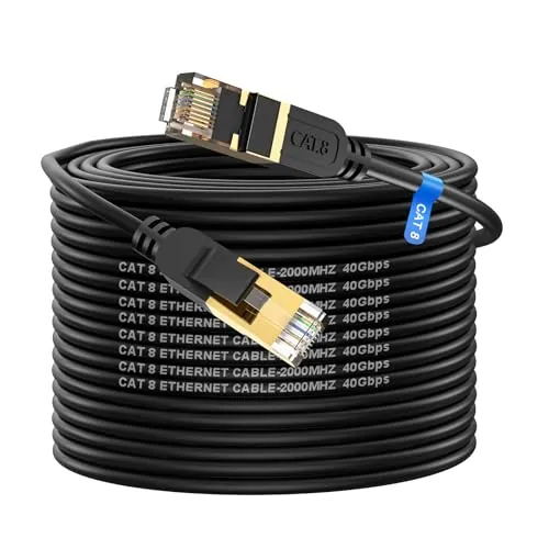cat gruciso Cable Ethernet 60 metros Cat 8 Cable de Red Cable Lan 40Gbps 2000MHz con Conector RJ45 Cat 8, Compatible con Steam Deck PS5 PS4 Xbox X/S PC TV Box Router Servidor NAS