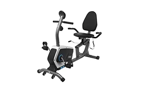ISE Bicicleta Estática con Respaldo para casa, Bicicleta Estatica Magneticacon 8 Niveles de Resistencia,Sensor de Pulso, Bicicletas Estaticas Rehabilitacion indoor,Bici estatica profesional Máx.120 kg