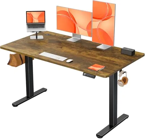 ErGear Escritorio Elevable Eléctrico, Escritorio Ajustable en Altura 140 x 70 cm, Mesa Elevable con Panel Inteligente de 4 Memorias, Mesa Escritorio Oficina en Casa con Tablero Ensamblado