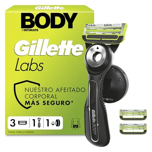GilletteLabs Body + Intimate Maquinilla Corporal Hombre, 3 Recambios