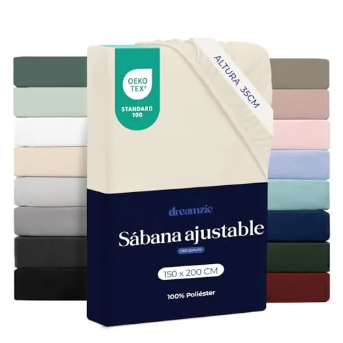 Dreamzie - Sábana Bajera 150x190/200cm Ajustable - 100% Microfibra - Suave