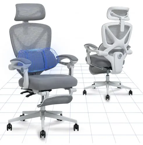 FLEXISPOT OC4 Silla Oficina,Silla Ergonómica Escritorio con Reposapiés