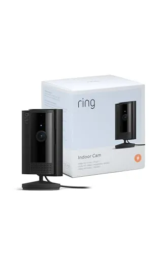 Ring Cámara interior (Indoor Camera 2.ª gen.) | Cámara de vigilancia wifi con enchufe para mascotas | Vídeo 1080p HD, comunicación bidireccional, cubierta de privacidad | 30 días gratis de Ring Home