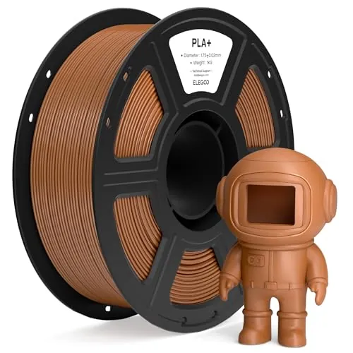 ELEGOO Filamento PLA+ 1.75 1KG Marrón, Filamento PLA Plus para Impresora 3D, Precisión Dimensional +/- 0.02mm, Carrete Filamento 3D, para Mayoría Impresoras 3D