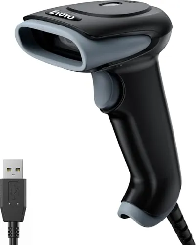Eyoyo Lector Codigo Barras 2D Barcode Scanner con Exploración de Pantalla | QR Escáner de Códigos de Barras Cableado con Cable USB para Supermercados Farmacias Bibliotecas Tiendas