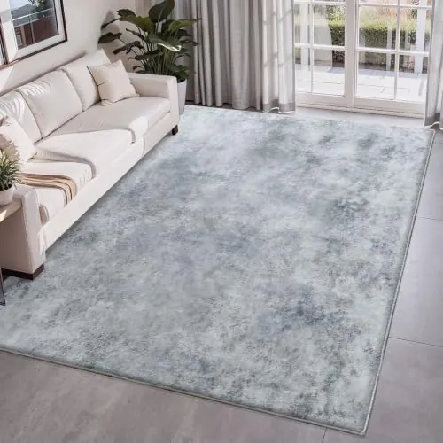 Tinyboy-hbq Alfombras Salon Grande Alfombras de habitacion Moderna 9mm Espesores Pelo Corto Multicolor para Salón,Dormitorio,Felpudo Entrada Casa,Abstracto Gris Blanco/Multi,160x200cm