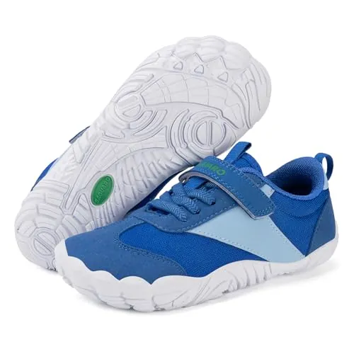SAGUARO Zapatillas Barefoot Niños Niña Calzado Descalzos Suaves Ligeras Sneakers Minimalista Transpirables y Antideslizantes, Azul Oscuro, 26 EU