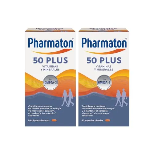 Pharmaton 50+ - Multivitamínico con Omega 3-120 cápsulas - Ayuda a mantener la energía a partir de los 50 años