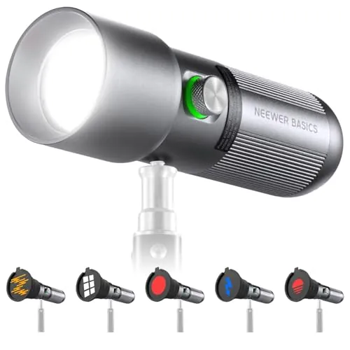 NEEWER Basics FL10 RGB Fotografía Linterna, 4 Colores/20 Filtros GOBO