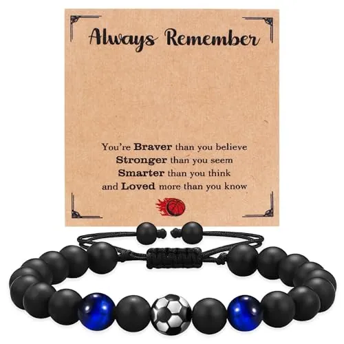 Pulsera de fútbol para niños, pulsera de fútbol para jóvenes, adolescentes, regalos para hijo, adolescentes, nietos, sobrinos, hermanos 5, 6, 7, 8, 9, 10, 11, 12 años, regalo de cumpleaños, X-Large
