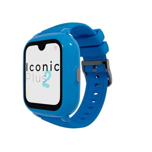 SaveFamily Iconic Plus 2 | Reloj Inteligente Niño con Localizador GPS, Llamada, Vídeo, IA, Botón SOS, Whatsapp, Spotify, Medidor de Temperatura | SIM Incluida - Color Azul