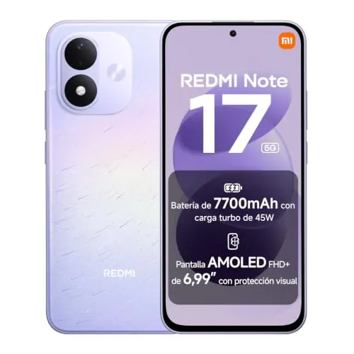 REDMI Note 17 5G, Smartphone 6+128GB, Morado Celestial, batería de 7700mAh