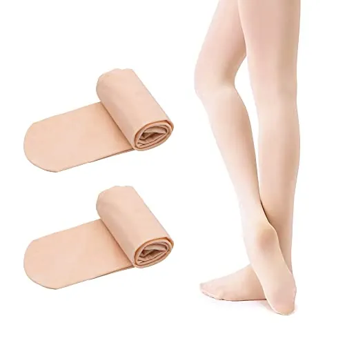EULANT Medias de Ballet para Niña y Mujer 2 Pares, 90 DEN Calcetines Ballet Niña, Medias Rosa Danza,S