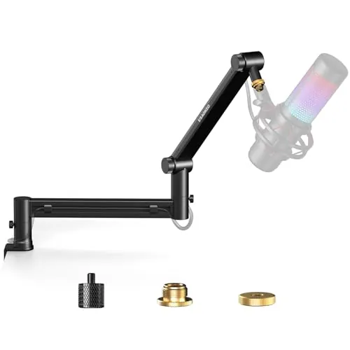 Aokeo AK-58 - Brazo de micrófono ajustable de perfil bajo, adecuado para Blue Yeti, Snowball iCE, HyperX QuadCast, SoloCast, Elgato Wave, etc