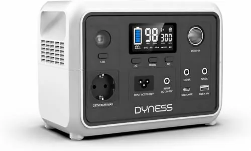 Dyness Estación de Energía Portátil 300W, 256Wh Generador Solar Portatil con Batería LiFePO4, Tomacorriente CA, 6 Salidas, 4 Cargas, Energía de Emergencia para Campamentos, Autocaravanas y Viajes