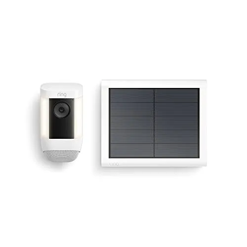 Ring C ámara Pro con luces solar (Spotlight Cam Pro Solar)|Vídeo 2K con Ring Vision, detección de movimiento 3D, luces LED, instalación por cuenta propia|Con 30 días de prueba gratuita de Ring Home
