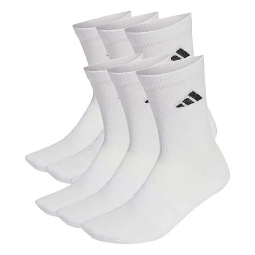 adidas Unisex adulto Cushioned Crew Socks 6 Pair Pack, white/white/black, 45-48